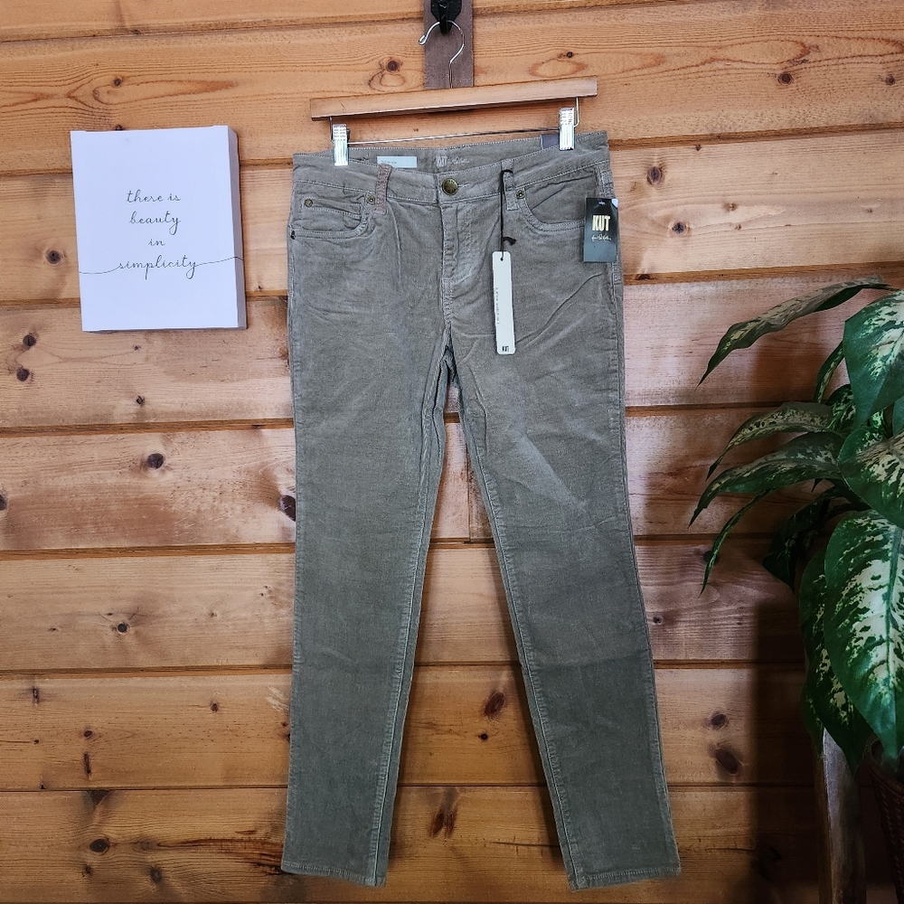 Kut From Kloth NWT Diana Skinny Beige Cordoroy Stretch Skinny Jeans Pettite Sz 8